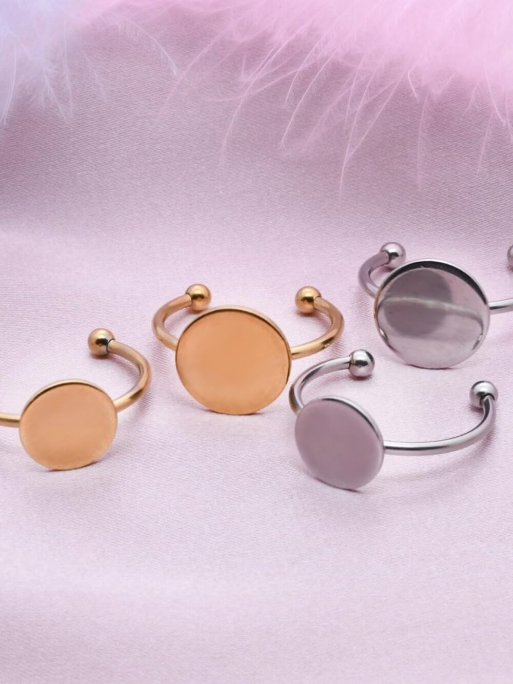 30 Pcs Blank Rings - Stainless Steel Adjustable Pad Ring Base, Flat Blank Ring B - Picture 5 of 6